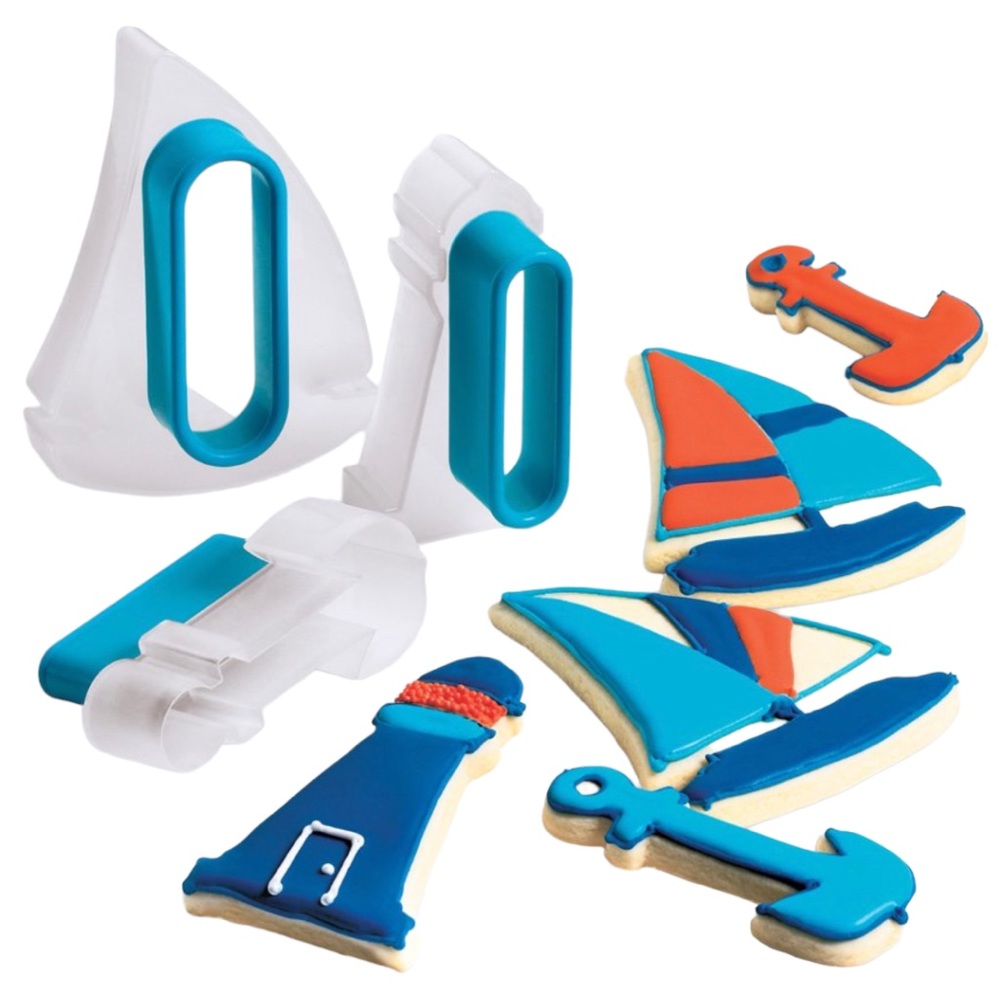 Cuisipro Snap-Fit Blue Nautical Shapes Cookie Cutter Set